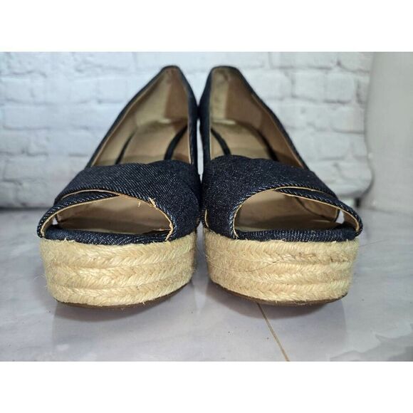 Vince Camuto Womens Size 8M Denim Rope Wedge Sandal - Picture 3 of 10